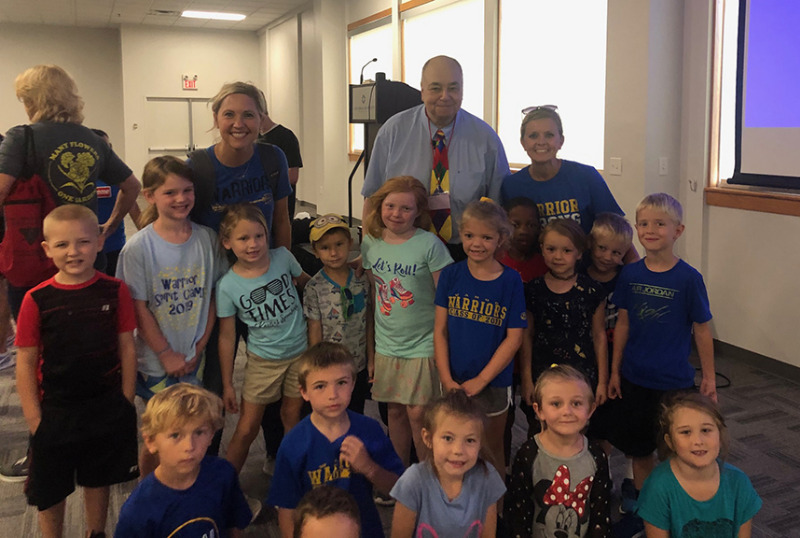 Mrs. Meyer's first grade class with author Alan Katz.